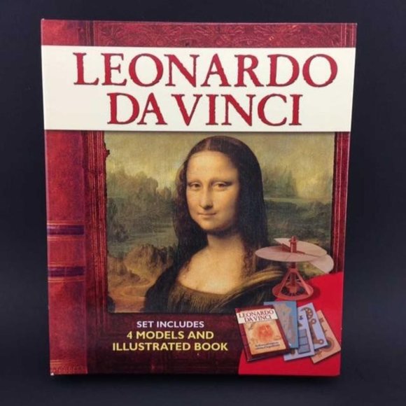 Leonardo da Vinci 4 Models and Illustrated Book Kit for Kids Homeschool Project - Picture 1 of 5